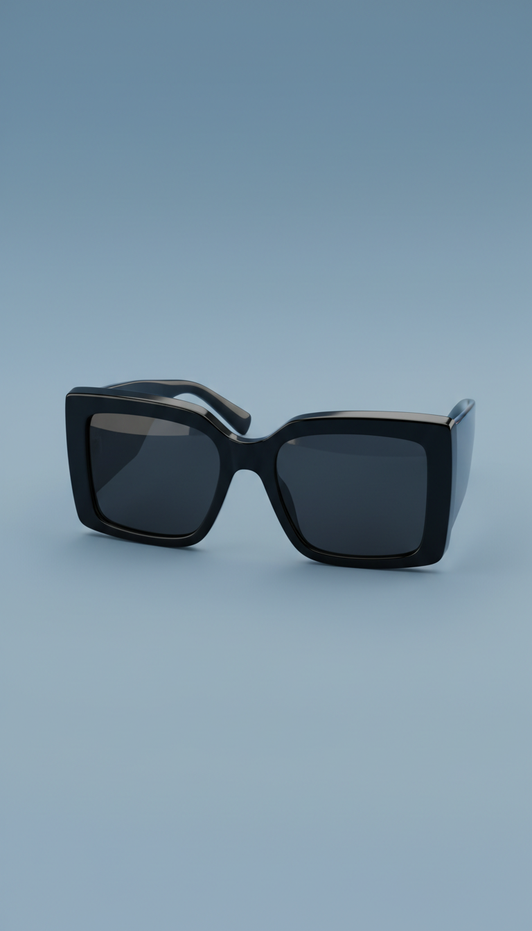 Jet black oversized sunglasses