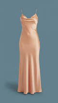 Apricot satin slip dress