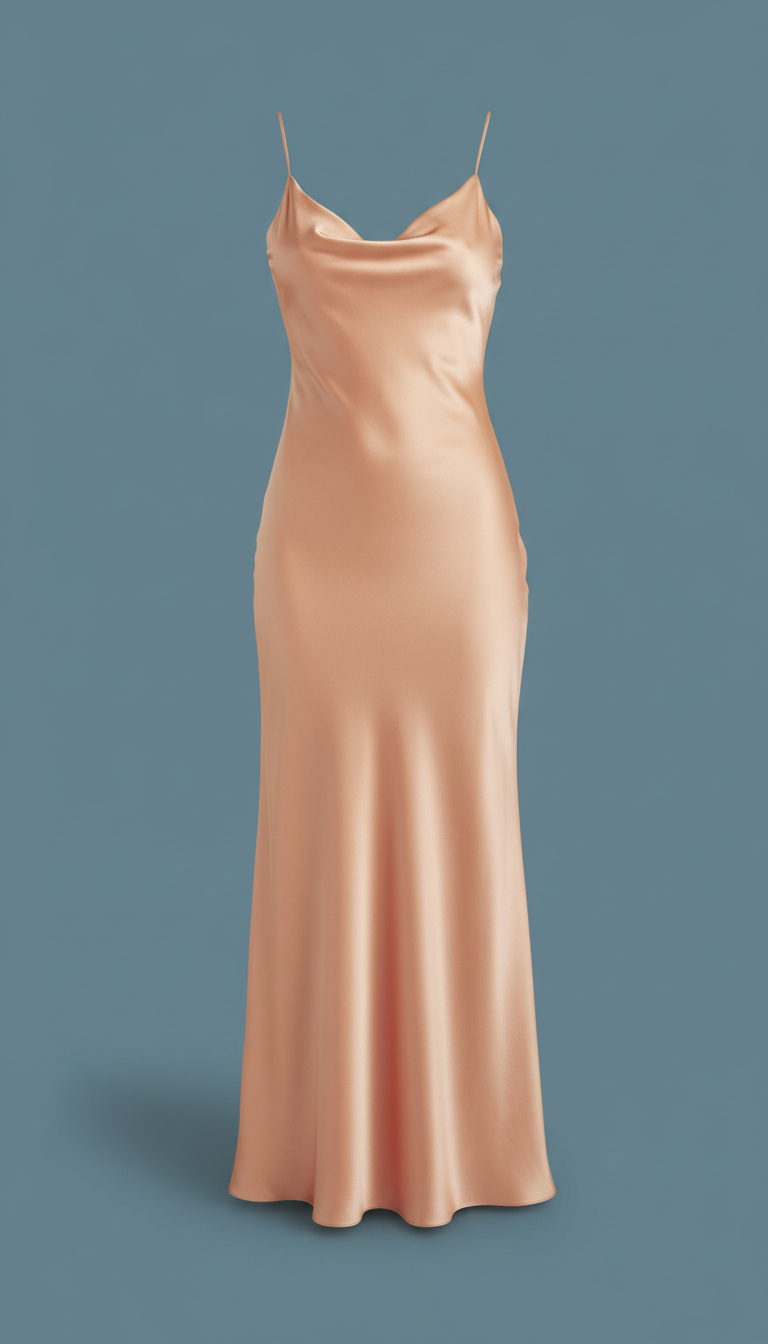 Apricot satin slip dress